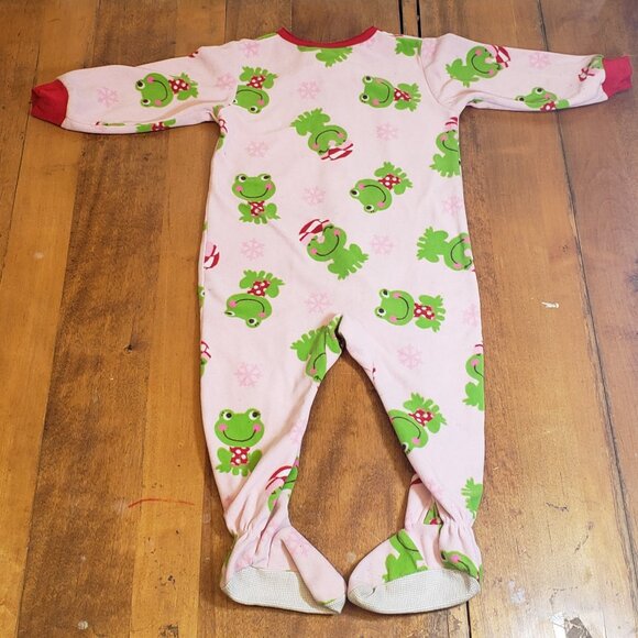 2 Pink Frog One Piece Zipper Sleepers for Baby 18 Months: Gerber & Just One You - Picture 5 of 11